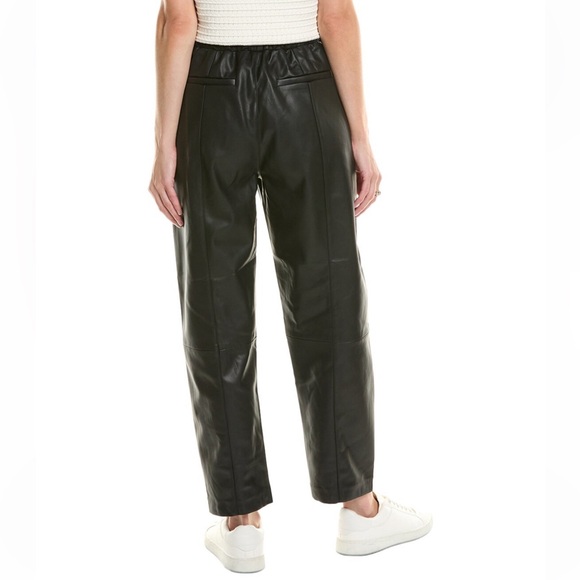 Blank NYC Black faux Leather Pants jogger drawstring pants Large NWT - Picture 2 of 2